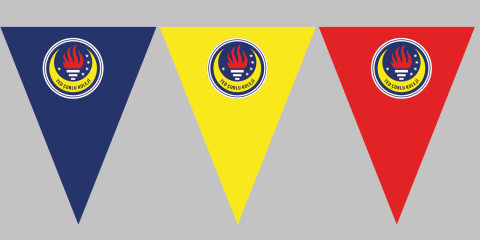 Geri Dönüş Üçgen Bayrak Süsleme Flaması Saten (LOGONUZ/ARMANIZ BASKILI)